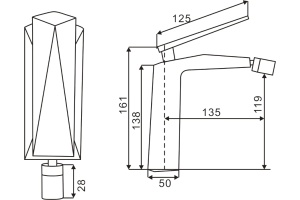 Смеситель Boheme Venturo 376-SGM для биде, shine gun metall - 2