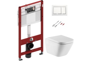 Комплект Система инсталляции для унитазов TECE + Чаша для унитаза подвесного Roca Gap 34647L000 + Крышка-сиденье Roca Gap 801472004