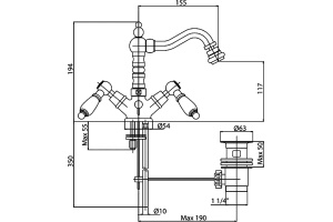 Смеситель для биде Cezares FIRST (FIRST-BS2-03-Nc) - 2