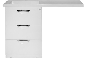 Тумба с раковиной Misty Куба 60 белая, под стиральную машину - 3