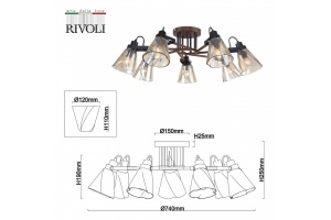 Потолочная люстра Rivoli Clarissa Б0055508 - 3