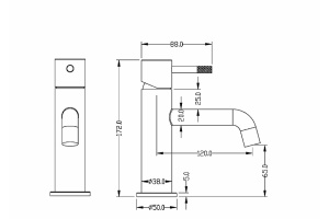 Смеситель для раковины Boheme Uno черный глянцевый - 2