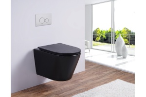 Унитаз подвесной Esbano Clavel с сиденьем микролифт, черный матовый (ESUPCLAVBM)