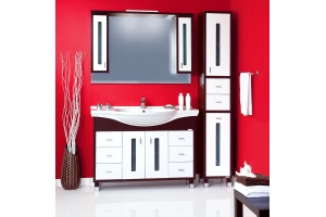 Тумба с раковиной Бриклаер Бали 120 венге, белый глянец - 2