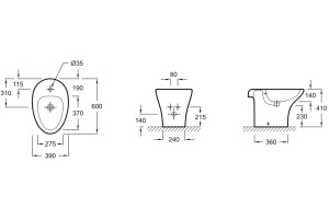 Биде напольное Jacob Delafon Nouvelle Vague EBD0002-00 - 2