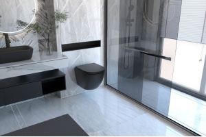 Комплект унитаза с инсталляцией Abber Bequem с кнопкой смыва черный матовый - 2