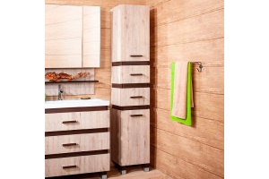 Шкаф-пенал Бриклаер Техас дуб кантри, венге