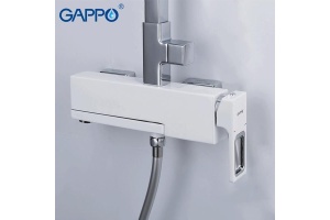 Душевая система Gappo, излив является переключателем на лейку белый/хром G2417-8 - 3