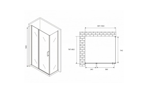 Душевой уголок Abber Sonnenstrand 100х80 хром стекло матовое - 2