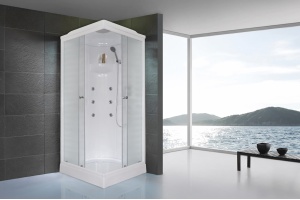 Душевая кабина Royal Bath HP 90x90 профиль белый стекло матовое с гидромассажем - 2