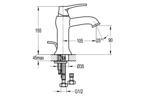 Swedbe Terracotta Смеситель для раковины 2548 - 2