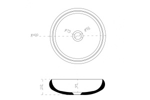 Раковина накладная Abber Stein 40х40 белый матовый - 3