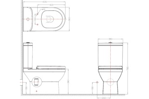Чаша для унитаза-компакта Bravat New Moon CX01019UW-P-RUS - 3