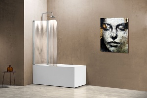 Шторка на ванну Vincea VSB-12114CH-L 114 см, L, профиль хром, стекло шиншилла - 2