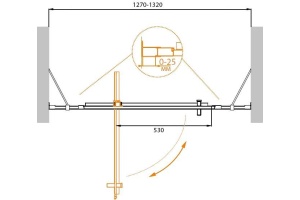 Душевая дверь Cezares Molveno 130 хром стекло прозрачное - 2