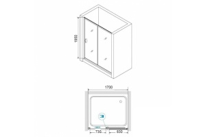 Душевая дверь RGW Passage PA-016B 170х195 профиль черный стекло прозрачное - 3
