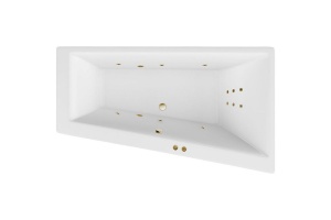 Акриловая ванна Excellent Sfera 170х100 правая белая бронза с гидромассажем