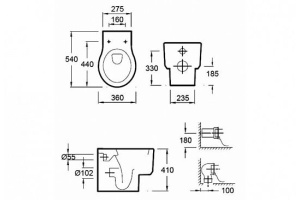Унитаз приставной Jacob Delafon Viragio E4772 - 2