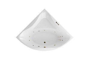 Ванна акриловая Excellent Glamour Smart 150х150 с гидромассажем белый - бронза