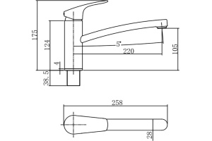AF330-40C Aquanet Static, смеситель для кухни станд., хром (237446) - 2