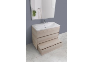 FAMILY База под раковину напольная с тремя выкатными ящиками, Pino Bianco, 900x480x845, FAMILY-900-3C-PIA-PB - 2