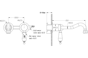 Смеситель Boheme Tradizionale Chromo 267 С ВНУТРЕННЕЙ ЧАСТЬЮ, для раковины - 2