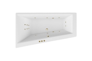 Акриловая ванна Excellent Sfera Slim 170х100 левая белая бронза с гидромассажем