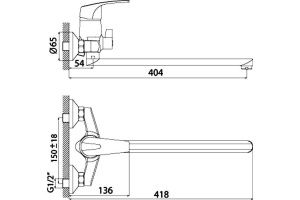Смеситель для ванны Rossinka  хром (D40-32) - 2
