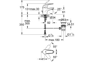 Смеситель Grohe Euroeco 23262000 для раковины - 2