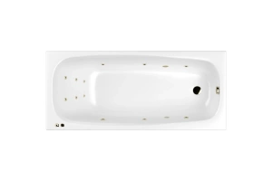 Акриловая ванна Whitecross Layla 180х80 белая бронза с гидромассажем