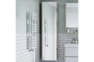 Шкаф-пенал Aquaton Сканди 40 с зеркалом белый - светлое дерево - 3