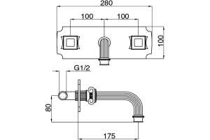 Смеситель Cezares Olimp BLS2 02 M с внутренней частью, для раковины - 2
