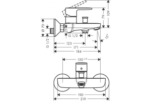 Смеситель Hansgrohe Vernis Blend 71454000 для ванны с душем, хром - 2
