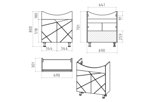 Тумба с раковиной Misty Грани 70 белая глянцевая - 3