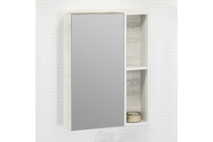 Зеркало-шкаф Comforty Прага 60 дуб белый