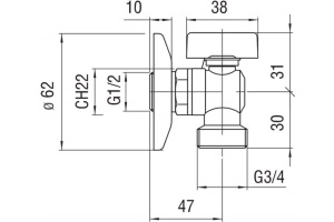 Вентиль для стиральных машин Nobili  (AV00121/1CR) - 2