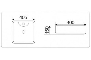 Раковина накладная Ceramalux N белый (9443) - 3