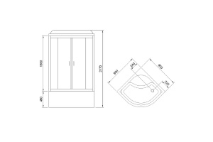 Душевая кабина Royal Bath 90х90 хром стекло матовое - 2
