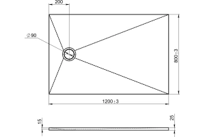 Поддон для душа Jacob Delafon Tolbiac 120х80 черный - 2