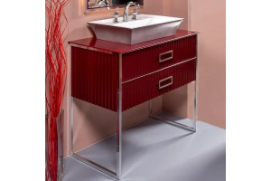 Тумба под раковину чашу Boheme Armadi Art Monaco 100 бордо глянец - хром