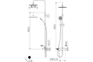 Душевая стойка Cezares Leaf CDA-23-01 - 2