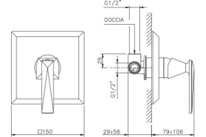 Смеситель для душа Nicolazzi Vincent хром (3006CR35) - 2