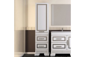 Шкаф-пенал Opadiris Оникс L серебряная патина