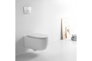 Унитаз BERGES подвесной Tornas Rimless 53 см, сиденье дюропласт Tornas Slim SO, микролифт, быстросъём - 2