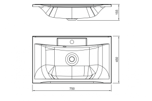AM-LAV-750-MR-FP Раковина из искуственного мрамора - 3