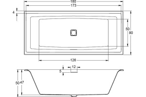 Акриловая ванна Riho Still Square 180х80 - 2