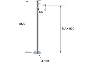 Смеситель для раковины Remer Class Line L18 напольный, С ВНУТРЕННЕЙ ЧАСТЬЮ - 2