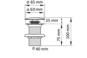 Донный клапан для раковины Ceramalux золото (RD012) - 2