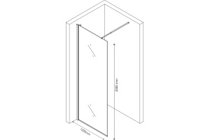 Душевая перегородка Berges Wasserhaus Sky 120x200, профиль хром сильвер 064005 - 3
