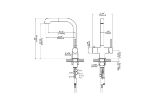 Смеситель для кухни с подключением фильтра и выдвижной лейкой Timo Saona 2346/17FL золото матовое - 3